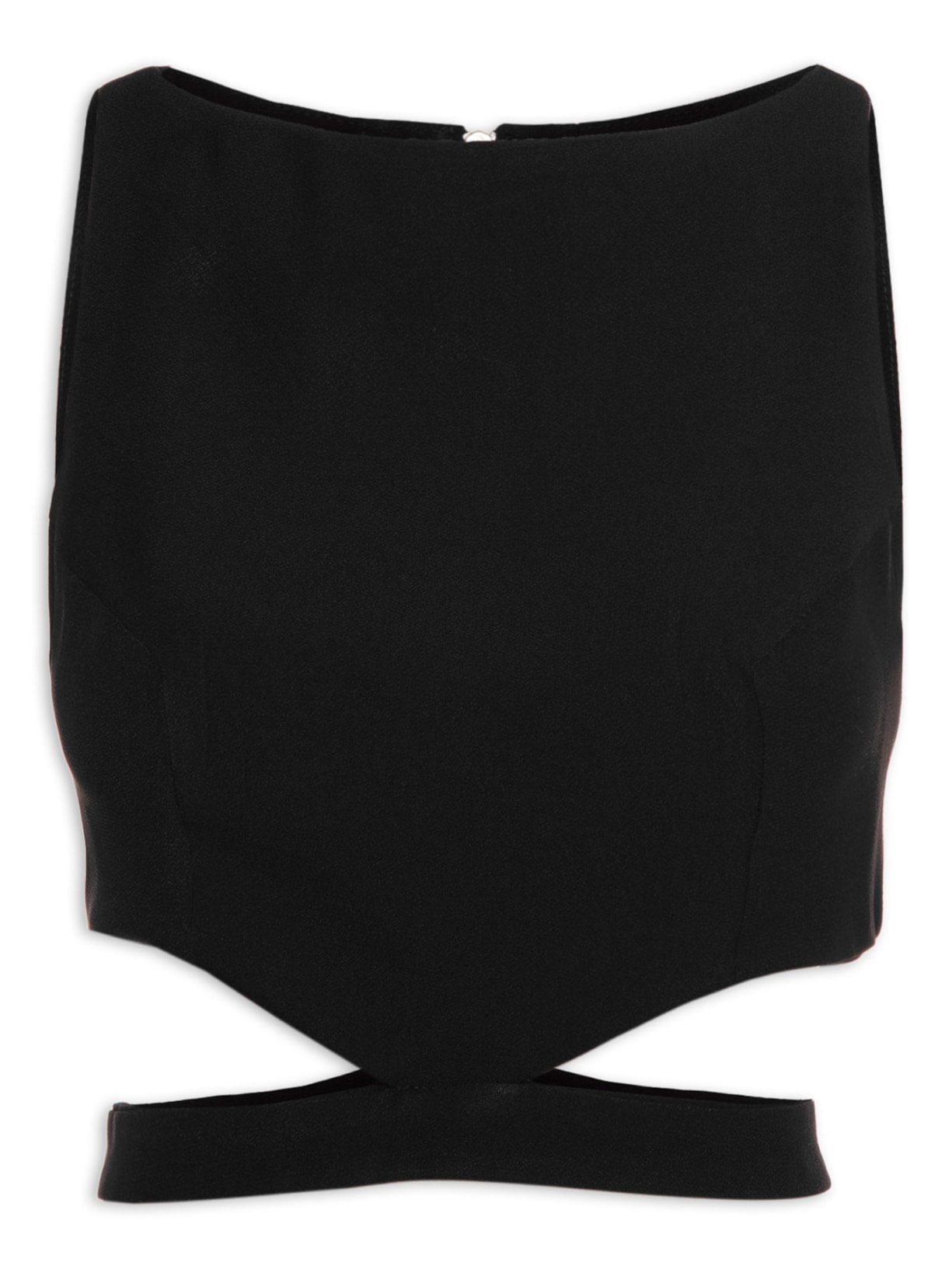 Blusa Feminina Cropped Recorte Cintura - Preto