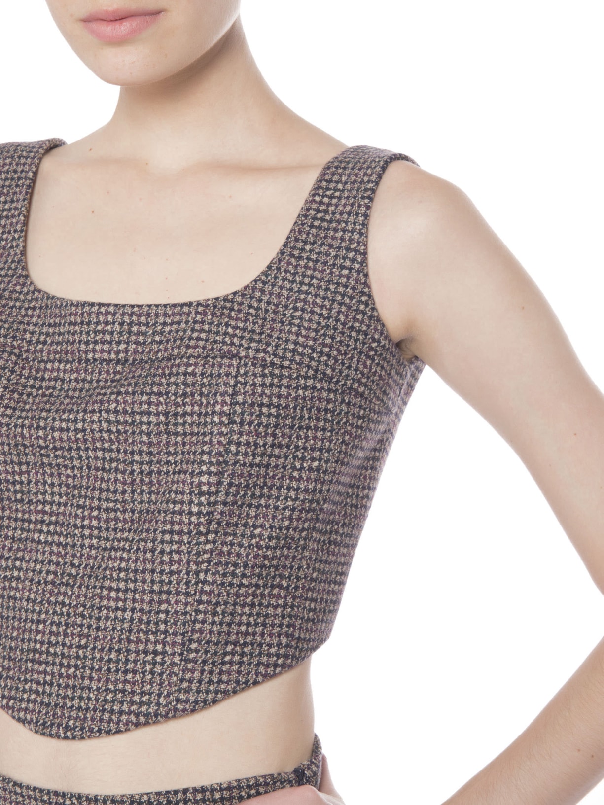 Blusa Feminina Cropped Recortes Azul '2Essential