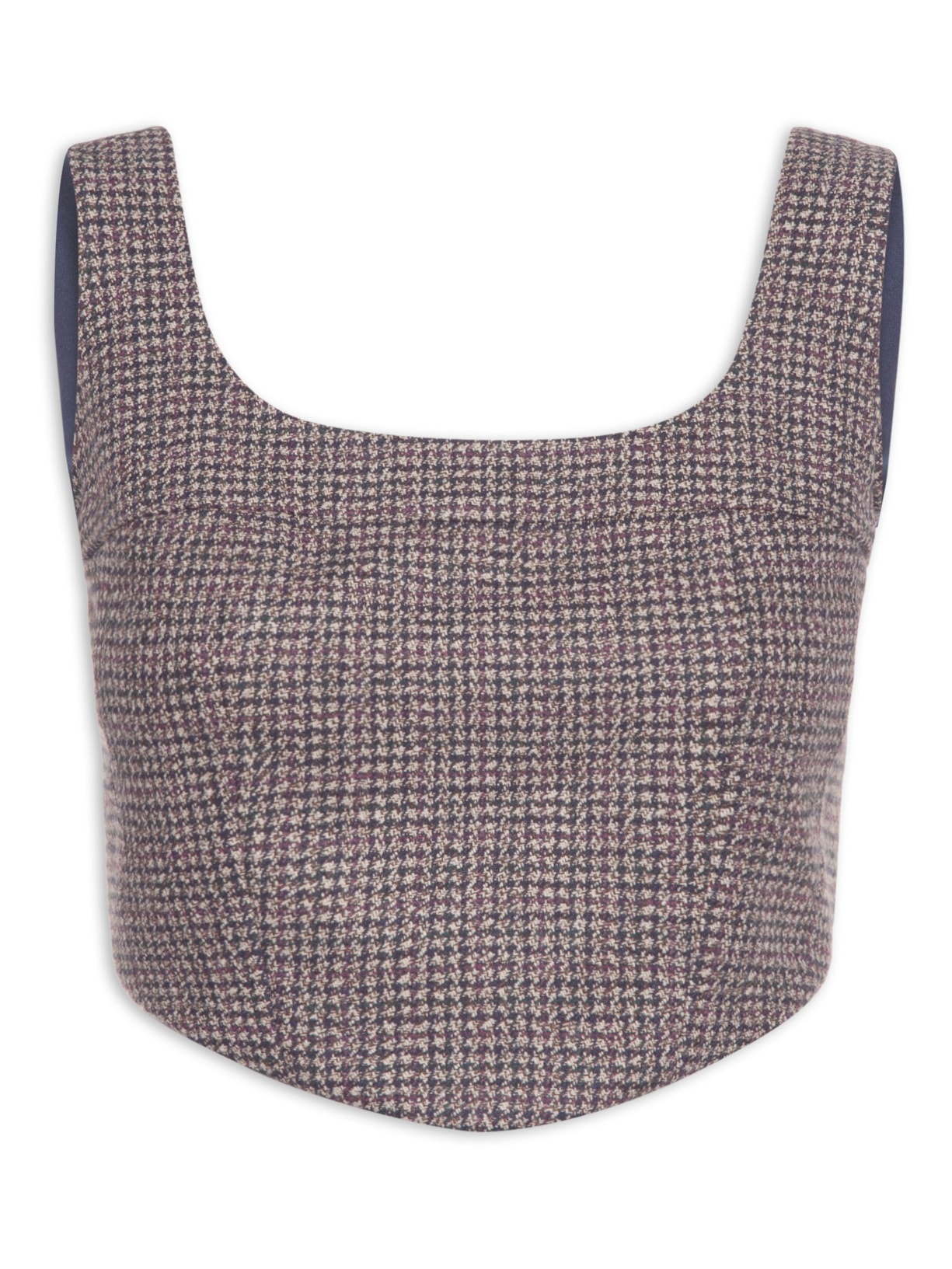 Blusa Feminina Cropped Recortes Azul '2Essential