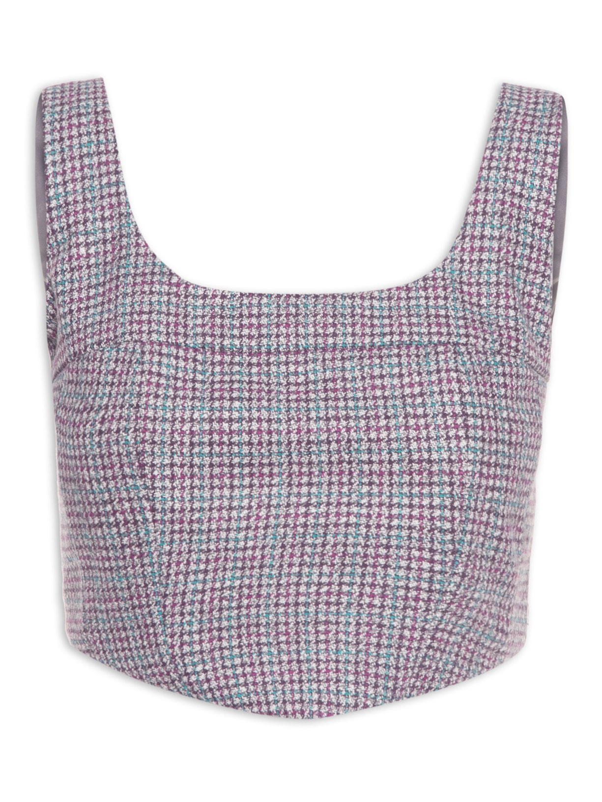 Blusa Feminina Cropped Recortes - Cinza