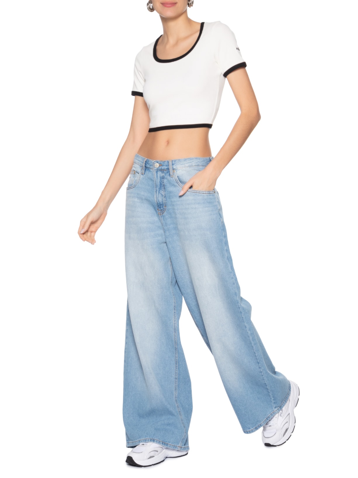 Blusa Feminina Cropped Rib Branco Fila