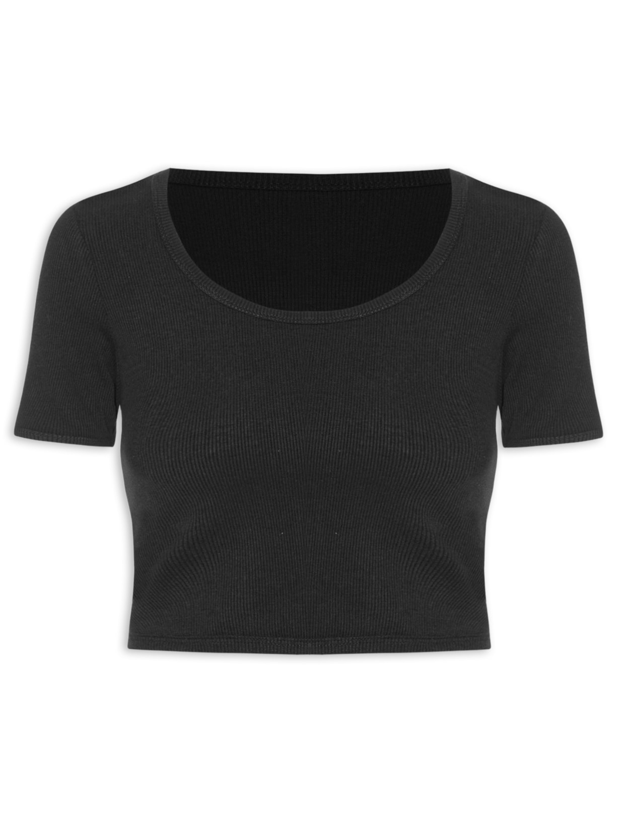 Blusa Feminina Cropped Rib Preto Fila