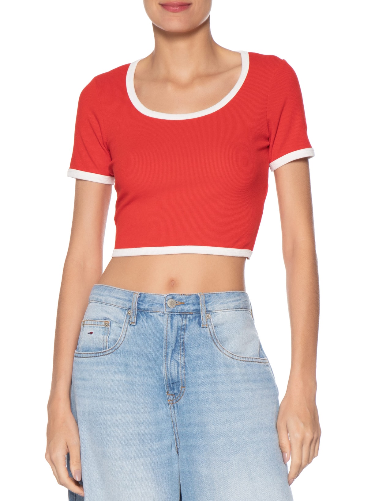 Blusa Feminina Cropped Rib Vermelho Fila