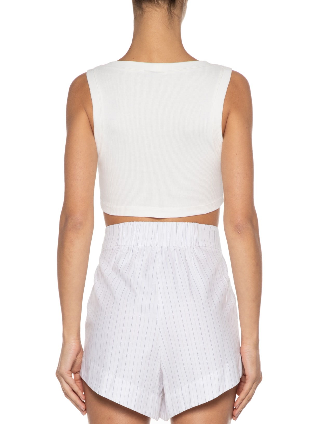 Blusa Feminina Cropped Ribana Off White Dress To