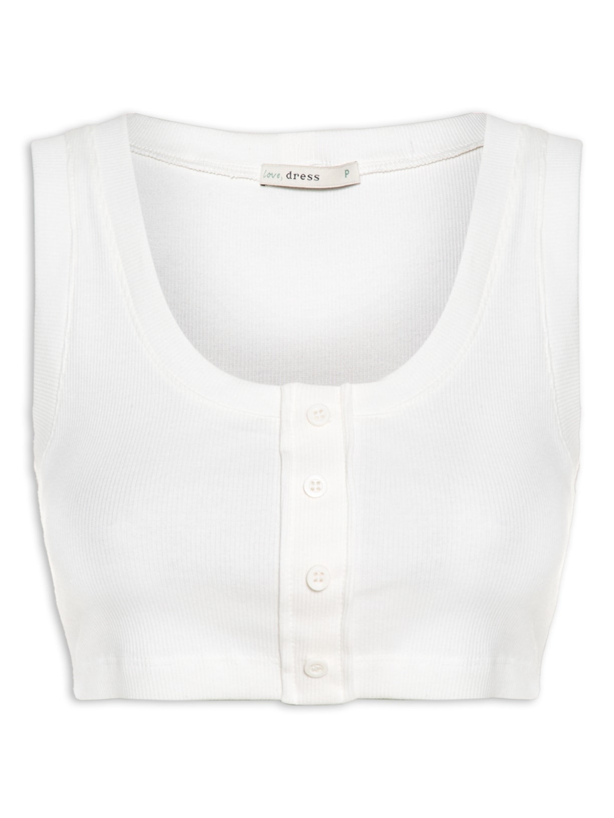 Blusa Feminina Cropped Ribana Off White Dress To