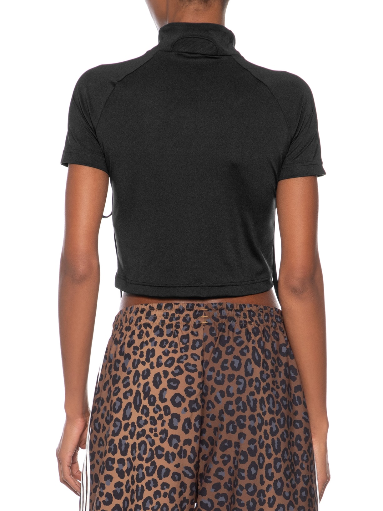 Blusa Feminina Cropped Ribbon Cut-Out Preto Adidas Originals