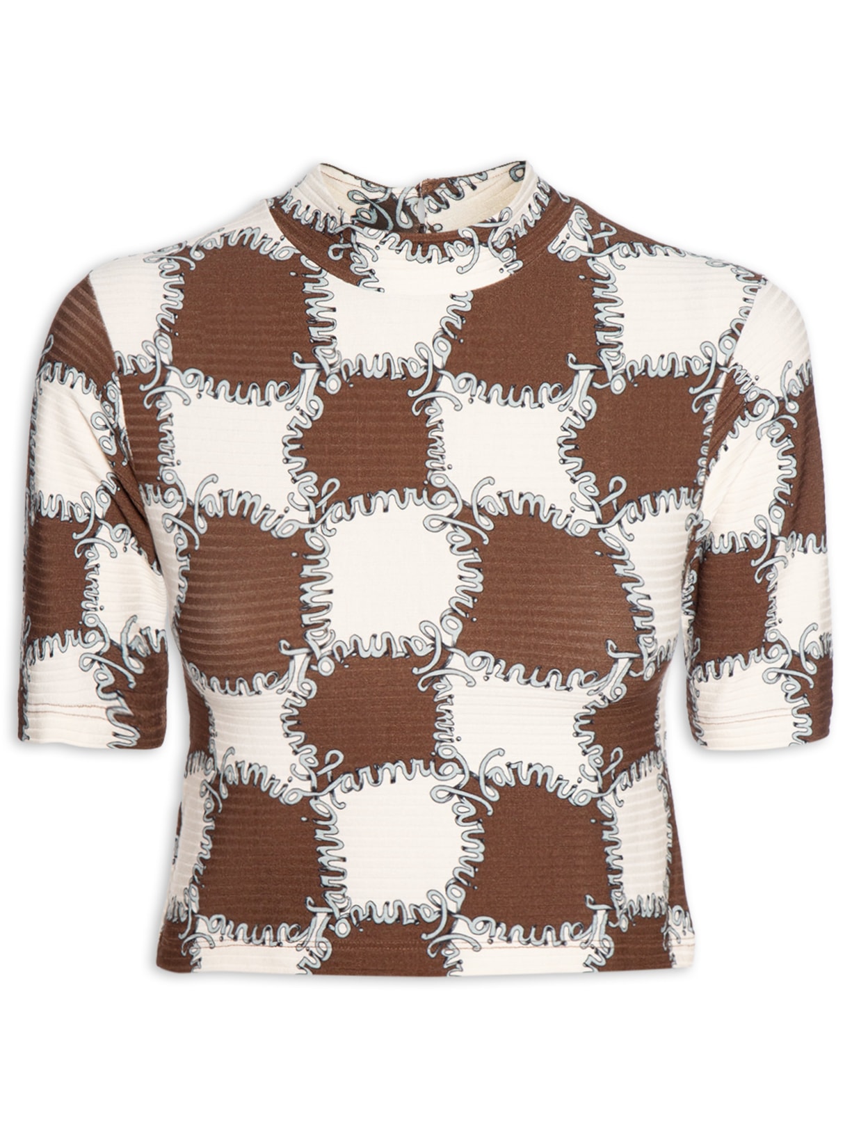 Blusa Feminina Cropped Ritmo Carioca E - Marrom