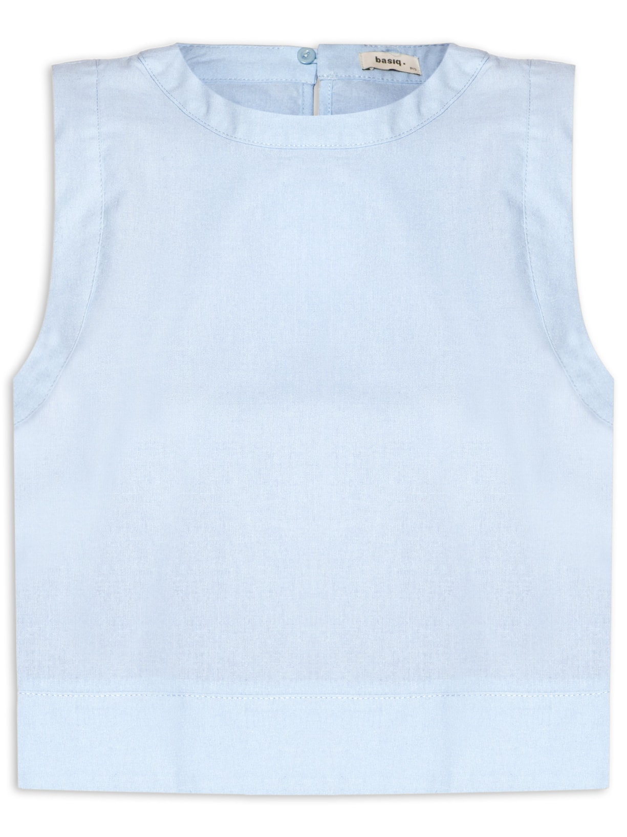 Blusa Feminina Cropped Sem Manga - Azul