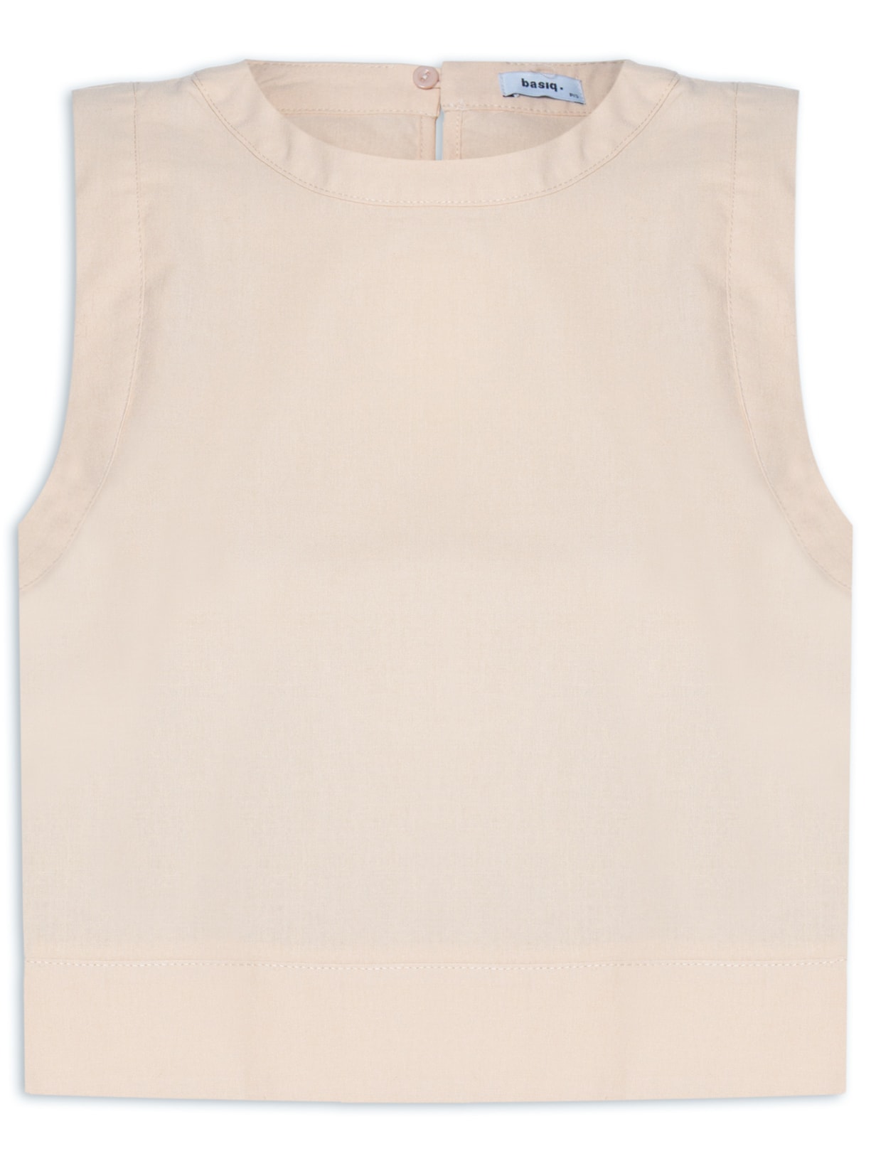 Blusa Feminina Cropped Sem Manga - Bege