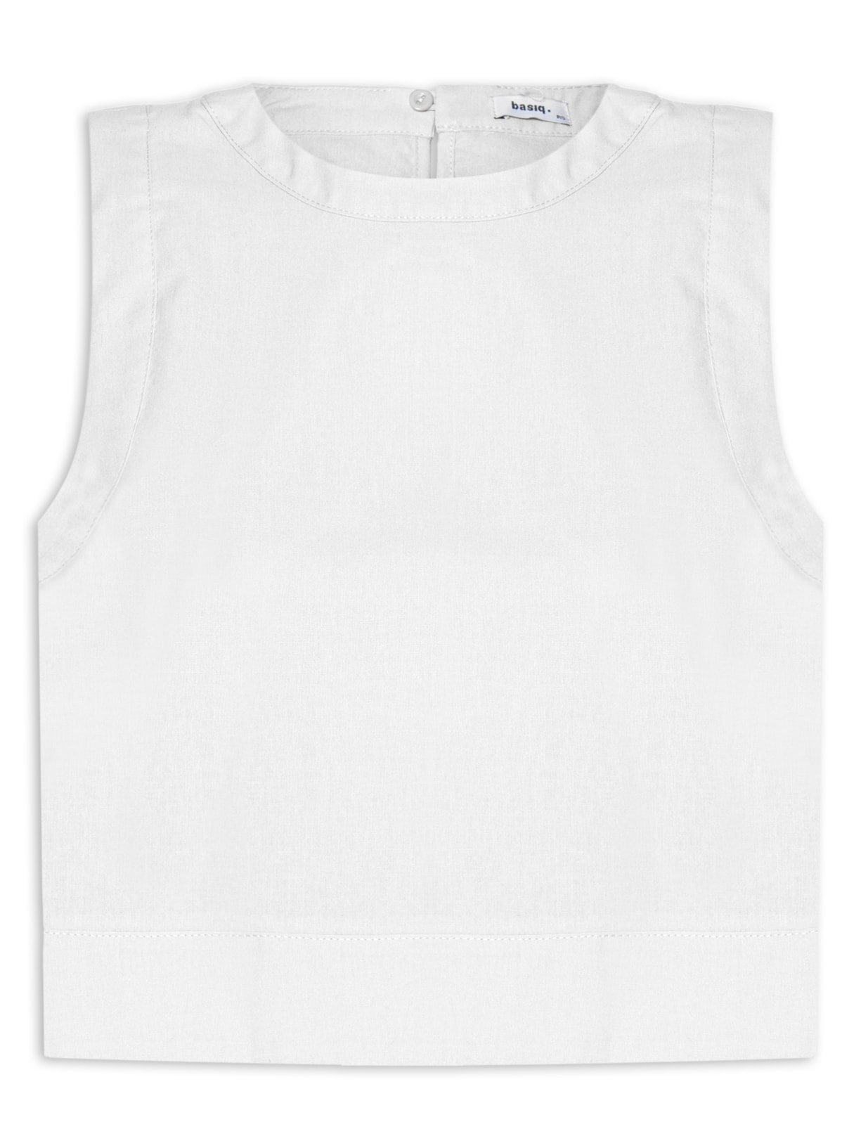 Blusa Feminina Cropped Sem Manga - Branco