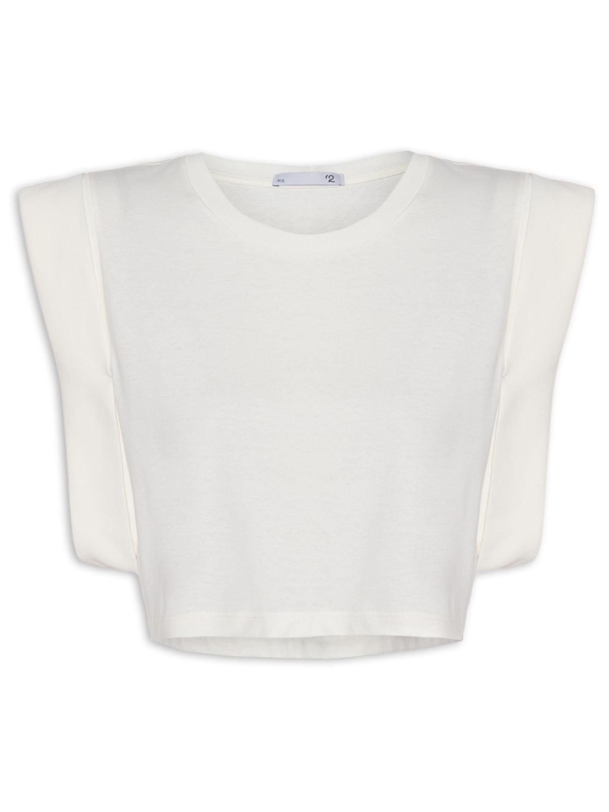 Blusa Feminina Cropped Sem Manga - Off White