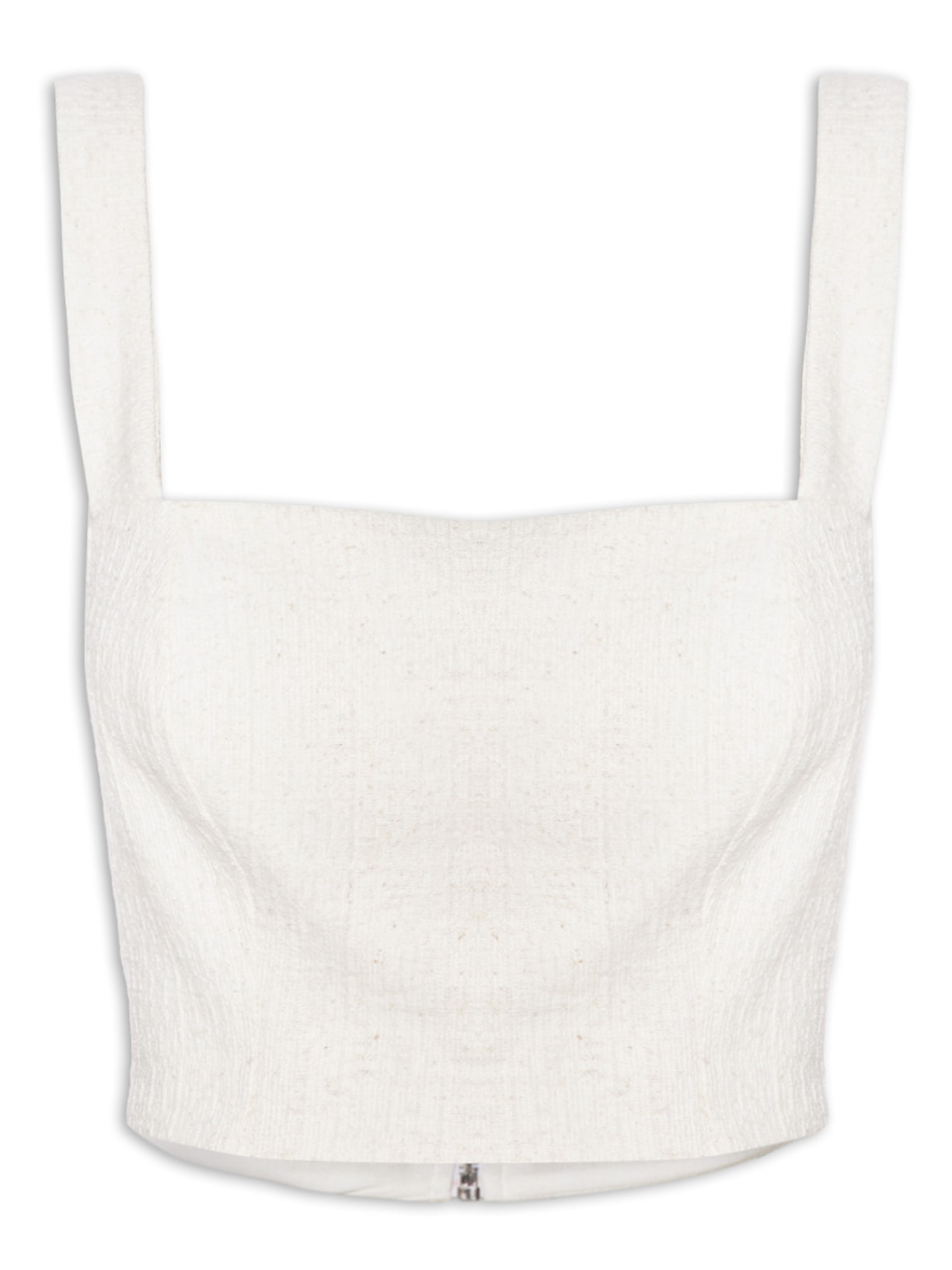 Blusa Feminina Cropped Sem Manga - Off White