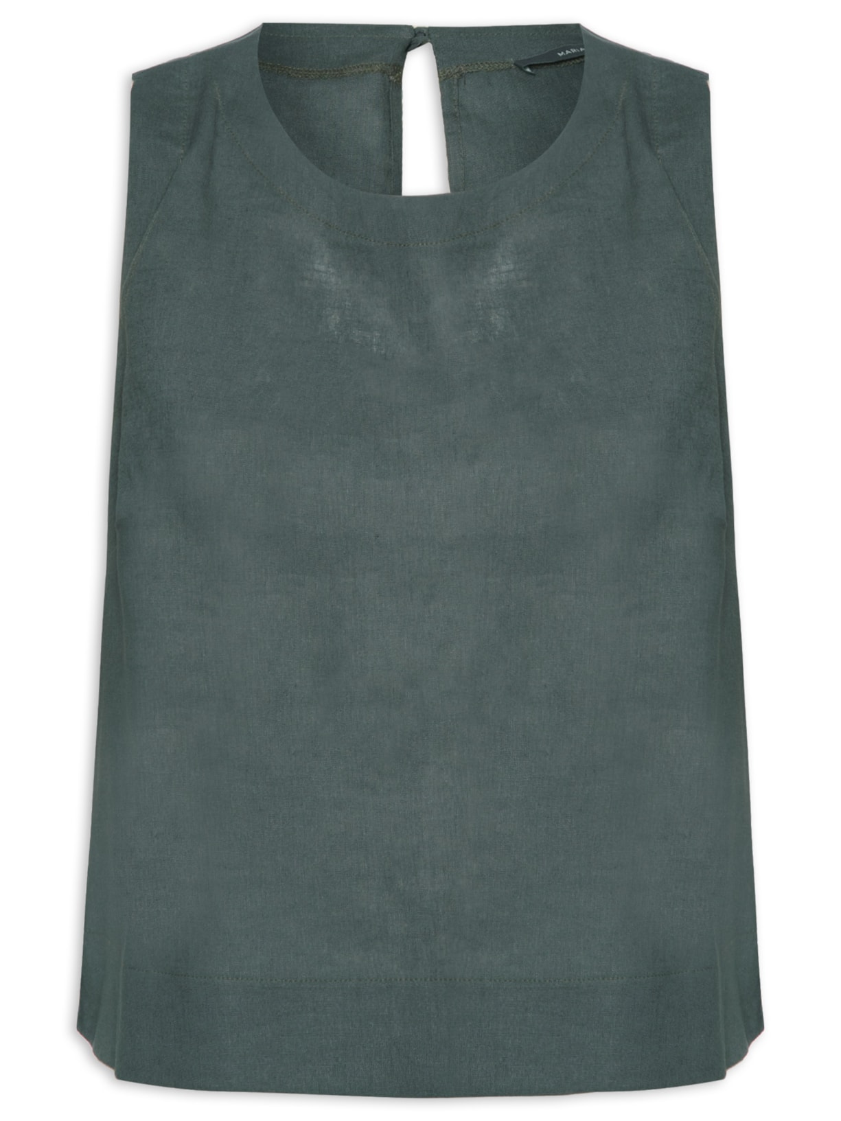 Blusa Feminina Cropped Sem Manga Verde Maria Filó