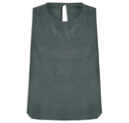 Blusa Feminina Cropped Sem Manga - Verde