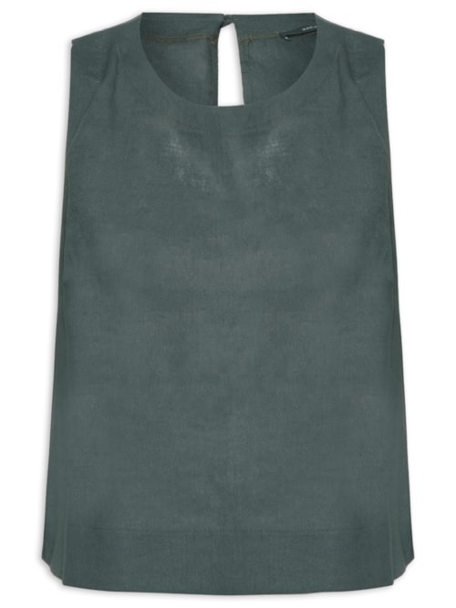 Blusa Feminina Cropped Sem Manga - Verde