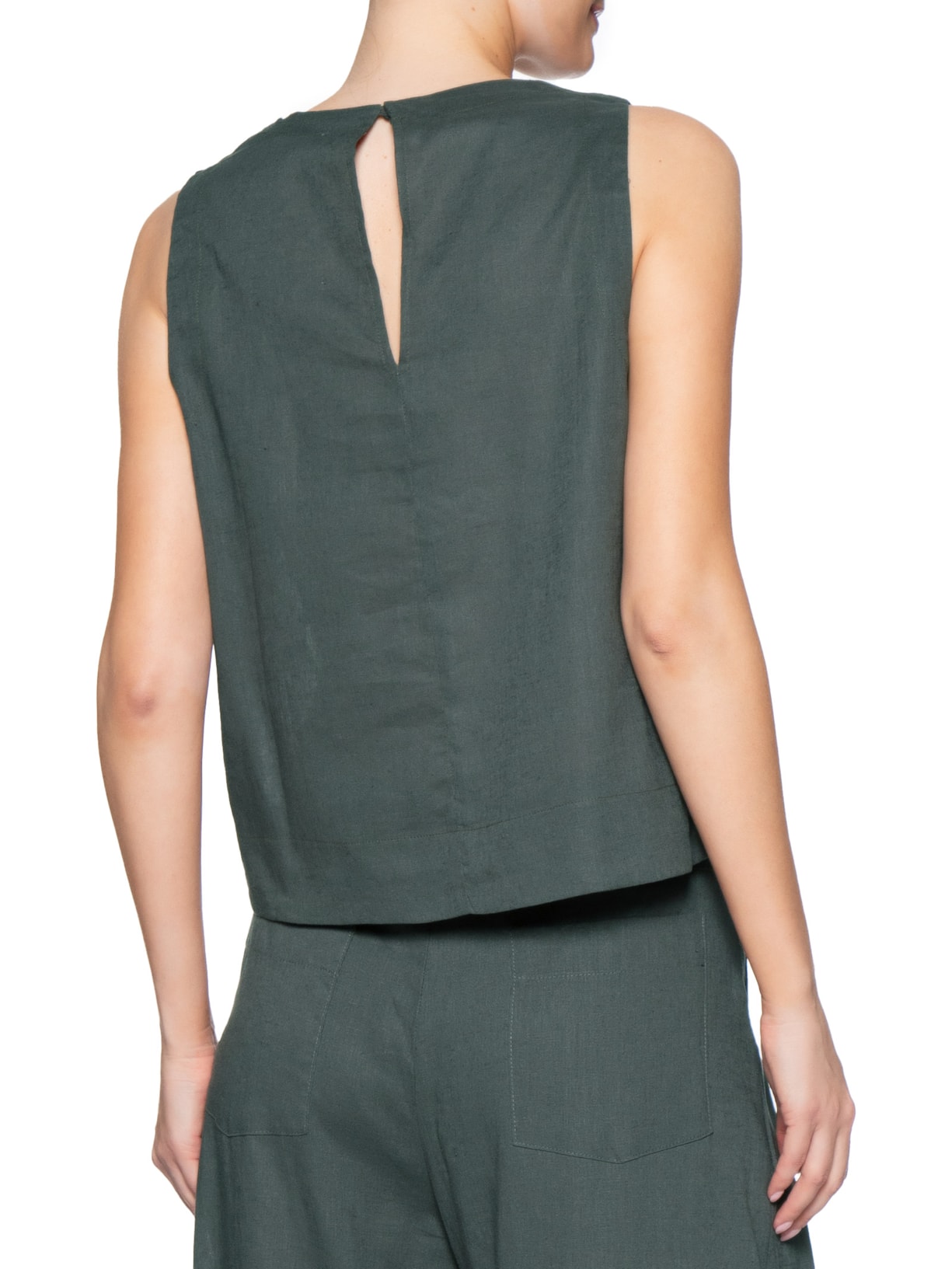 Blusa Feminina Cropped Sem Manga Verde Maria Filó