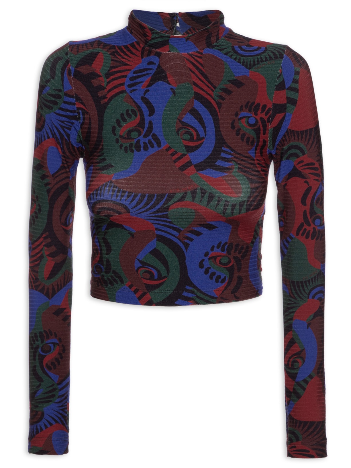 Blusa Feminina Cropped Tigre Da Noite - Preto