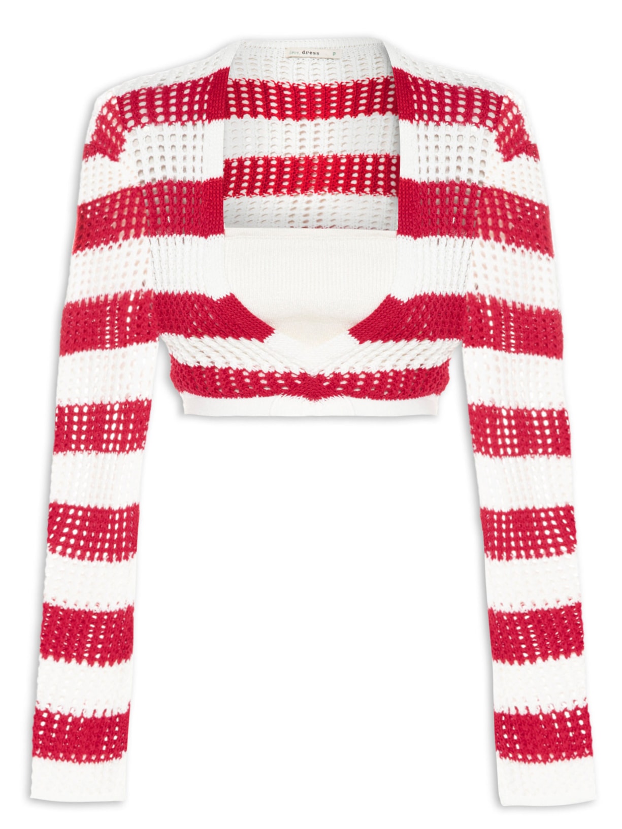 Blusa Feminina Cropped Tricot Listrada - Off White