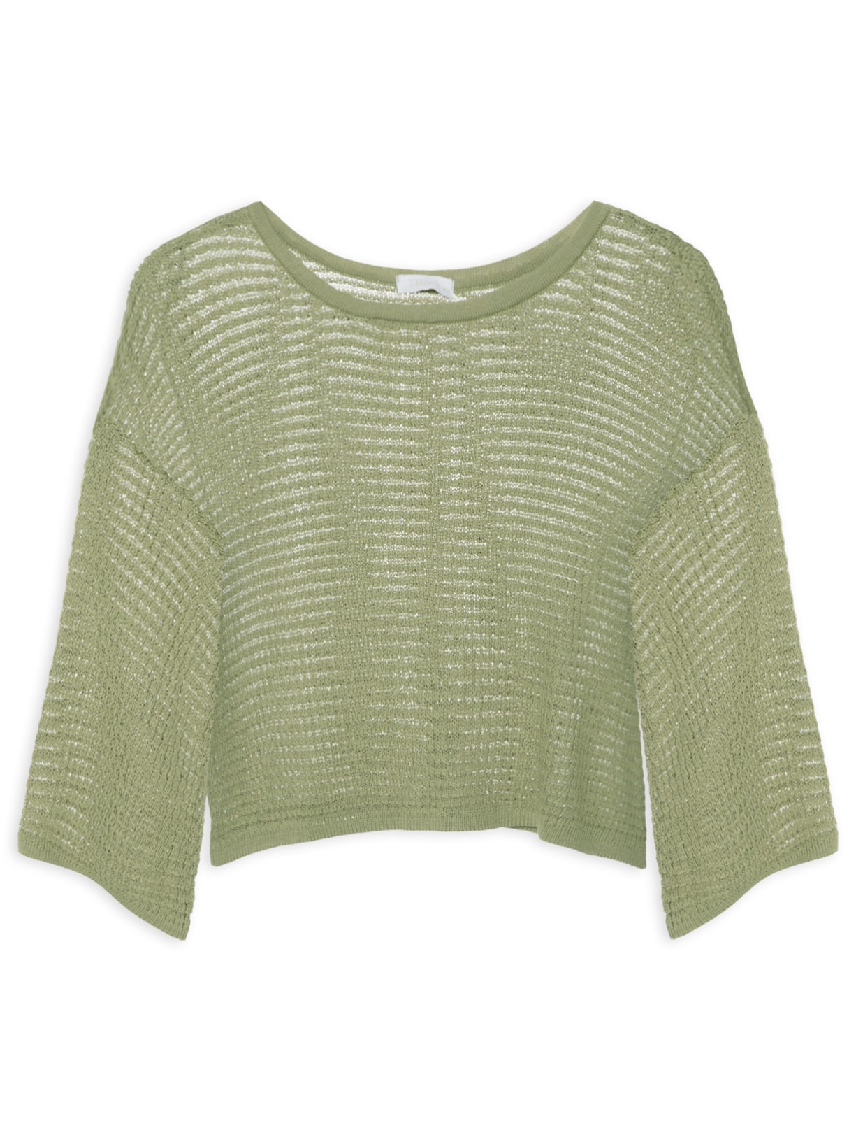 Blusa Feminina Cropped Tricot Nicole - Verde