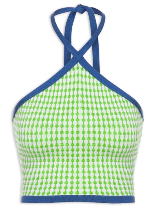 Blusa Feminina Cropped Tricot - Verde