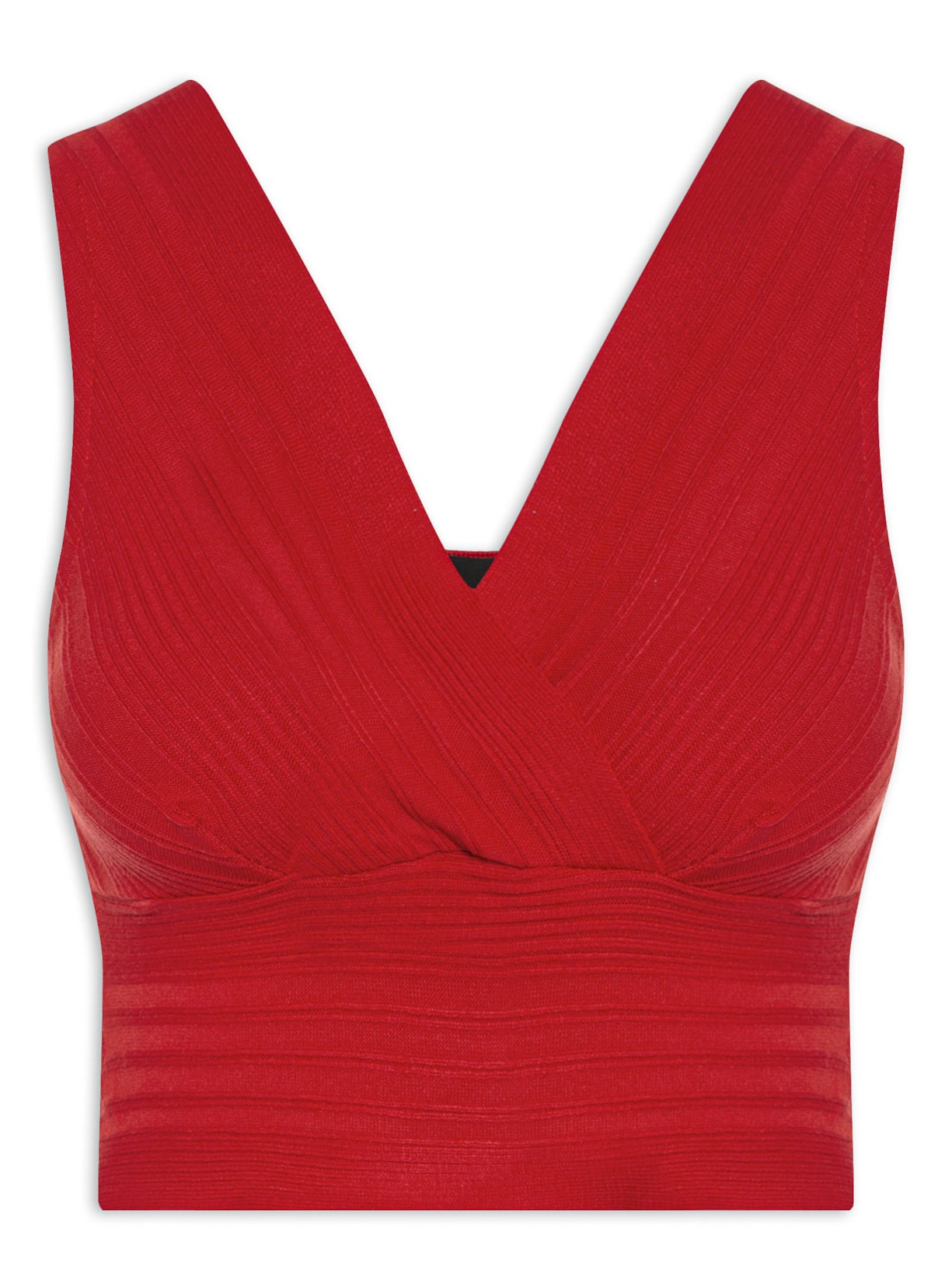 Blusa Feminina Cropped Tricot - Vermelho
