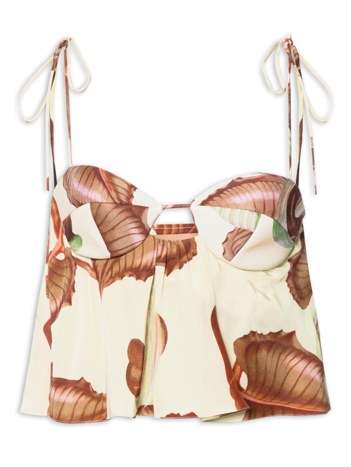 Blusa Feminina Cropped Vazado - Bege