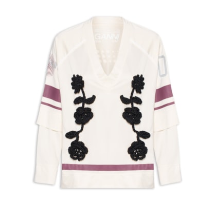 Blusa Feminina Cycora Jersey Oversized Long Sleeve - Off White