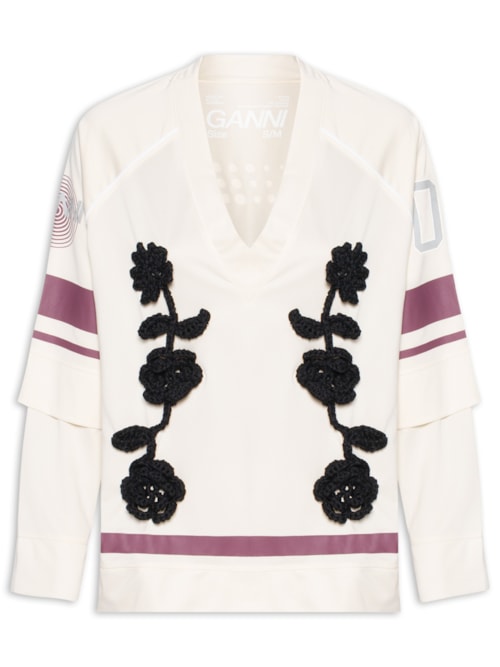 Blusa Feminina Cycora Jersey Oversized Long Sleeve - Off White