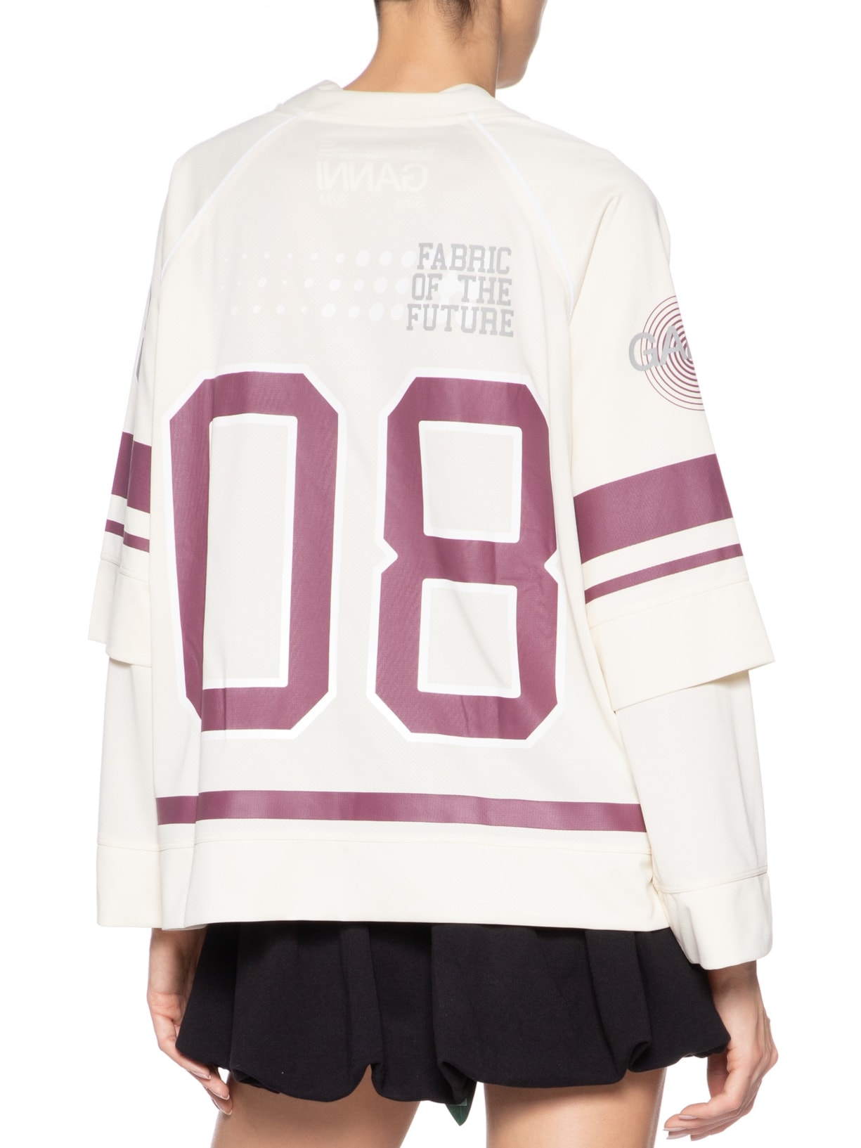 Blusa Feminina Cycora Jersey Oversized Long Sleeve Off White Ganni