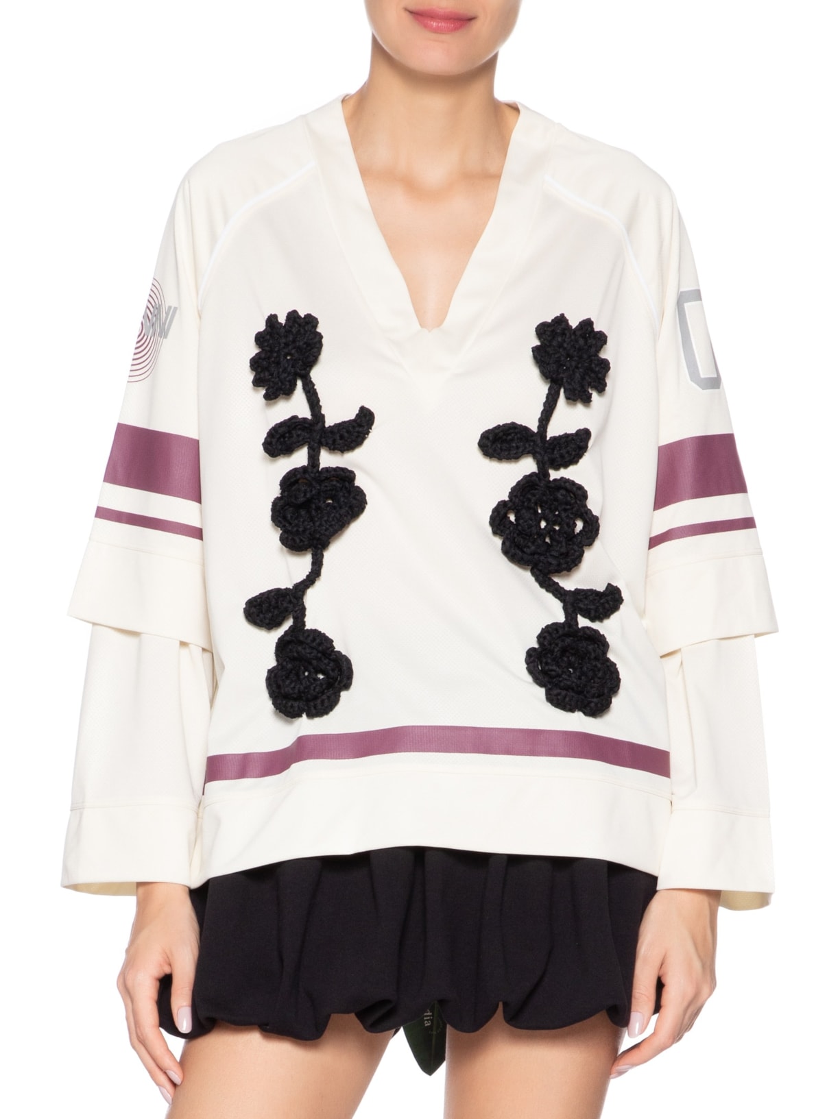 Blusa Feminina Cycora Jersey Oversized Long Sleeve Off White Ganni