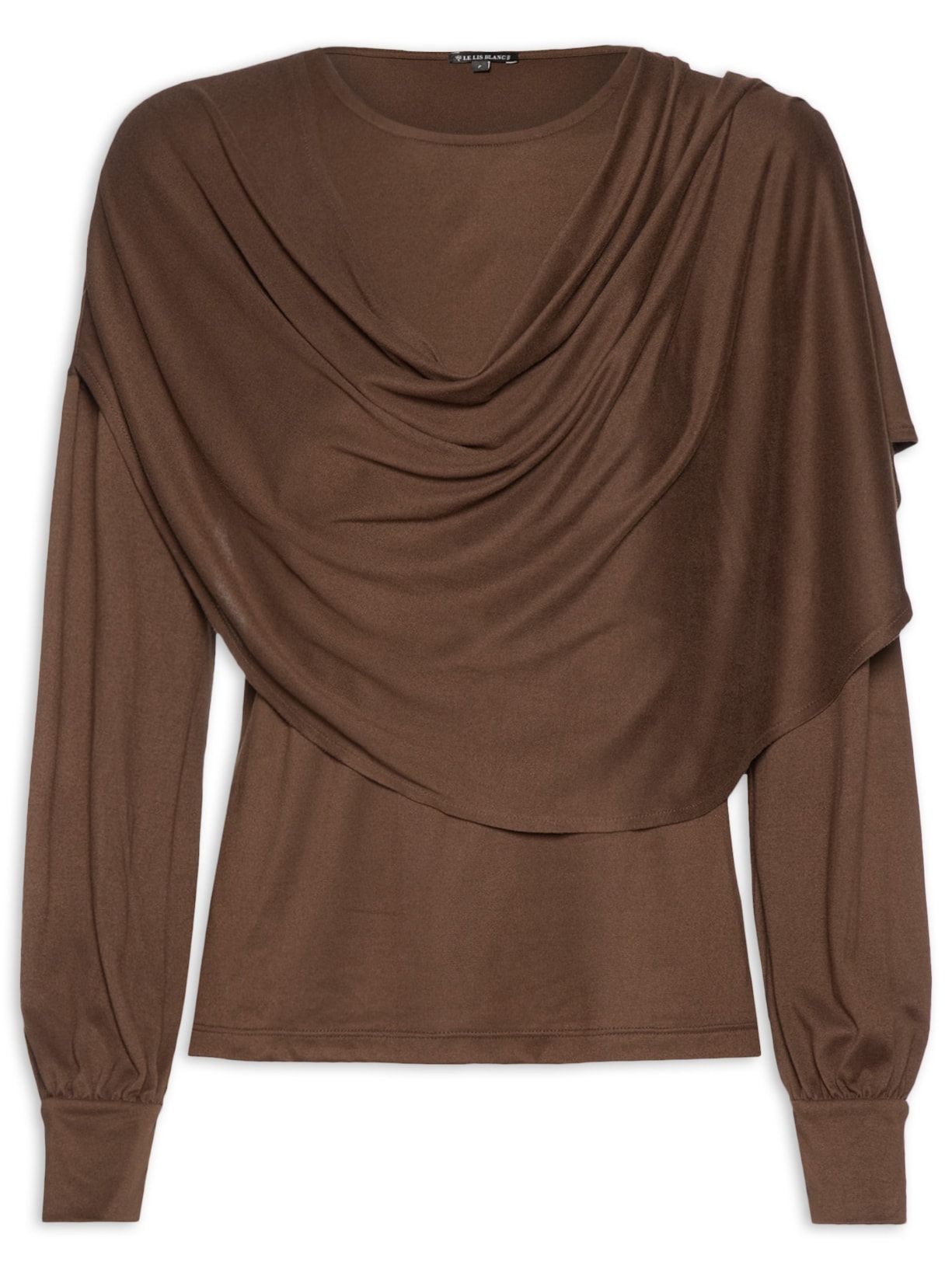 Blusa Feminina Dara Manga Longa Marrom Le Lis
