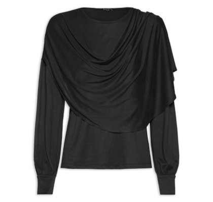 Blusa Feminina Dara Manga Longa - Preto