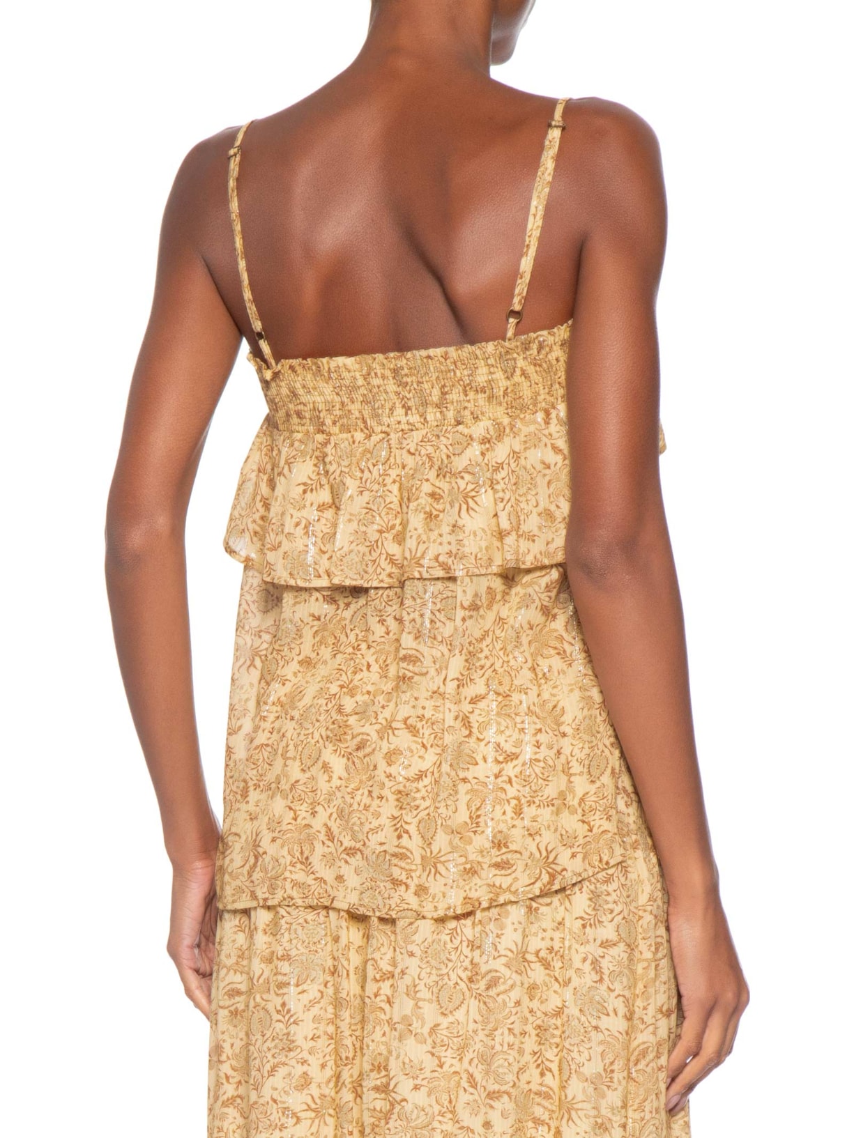 Blusa Feminina de Alça Estampada Amarelo Maria Filó