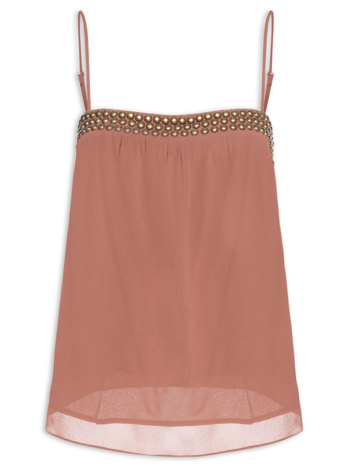 Blusa Feminina De Alça GGT Metais - Marrom