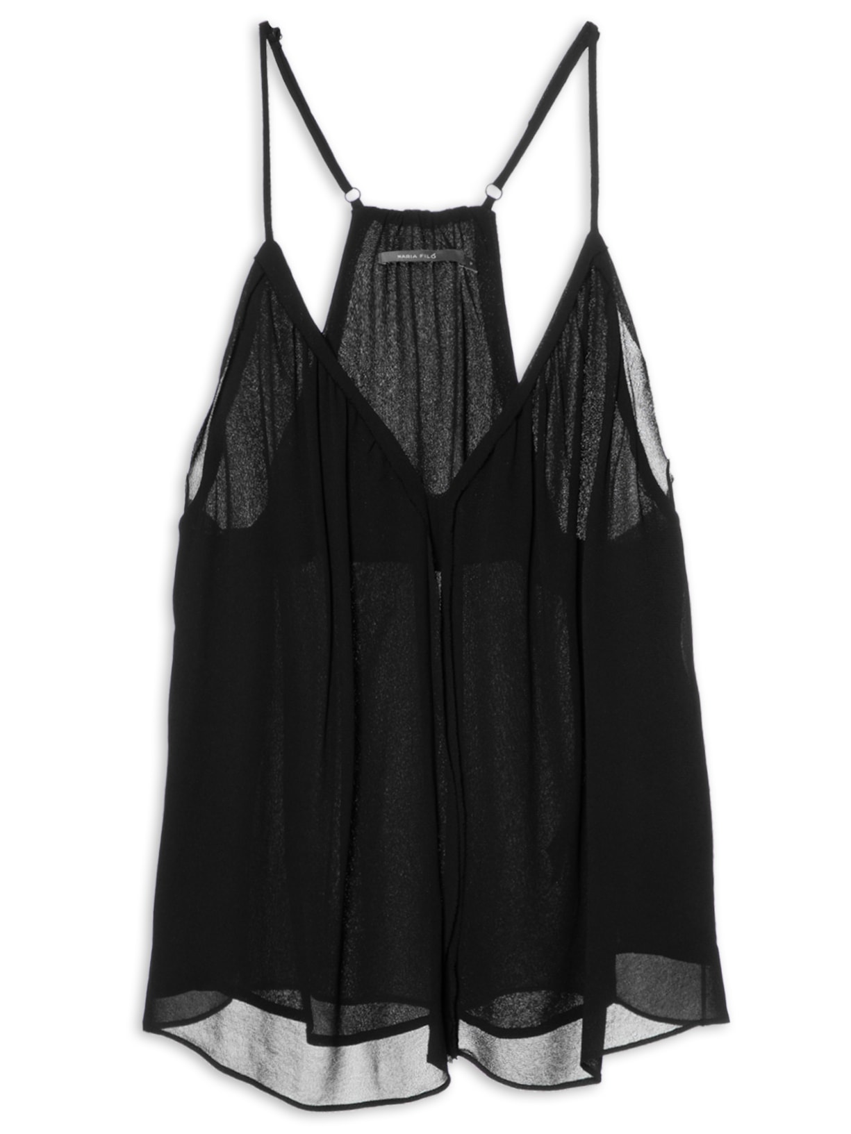 Blusa Feminina De Alça Recortes - Preto