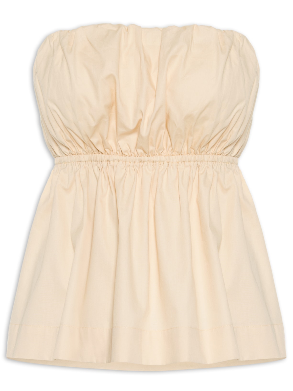 Blusa Feminina de Algodão sem Alça - Bege