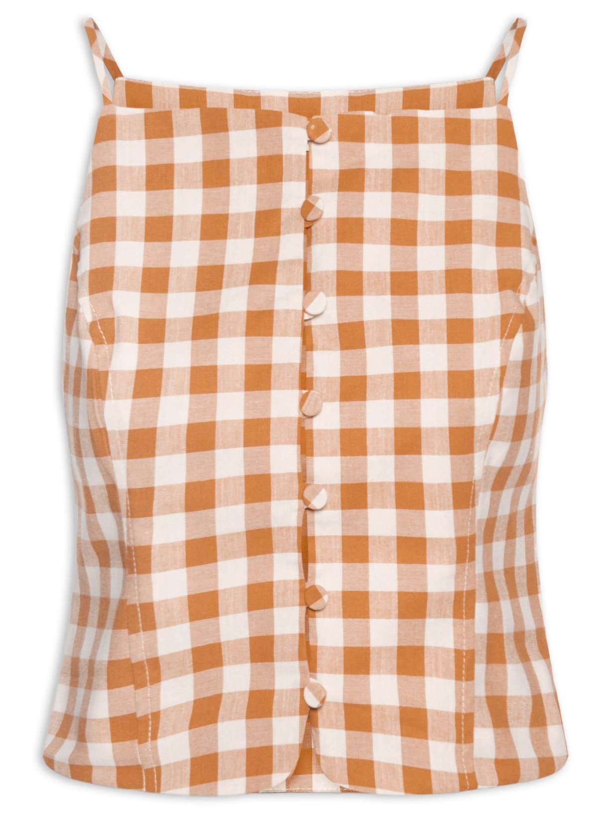 Blusa Feminina De Algodão Xadrez Bege Dress To
