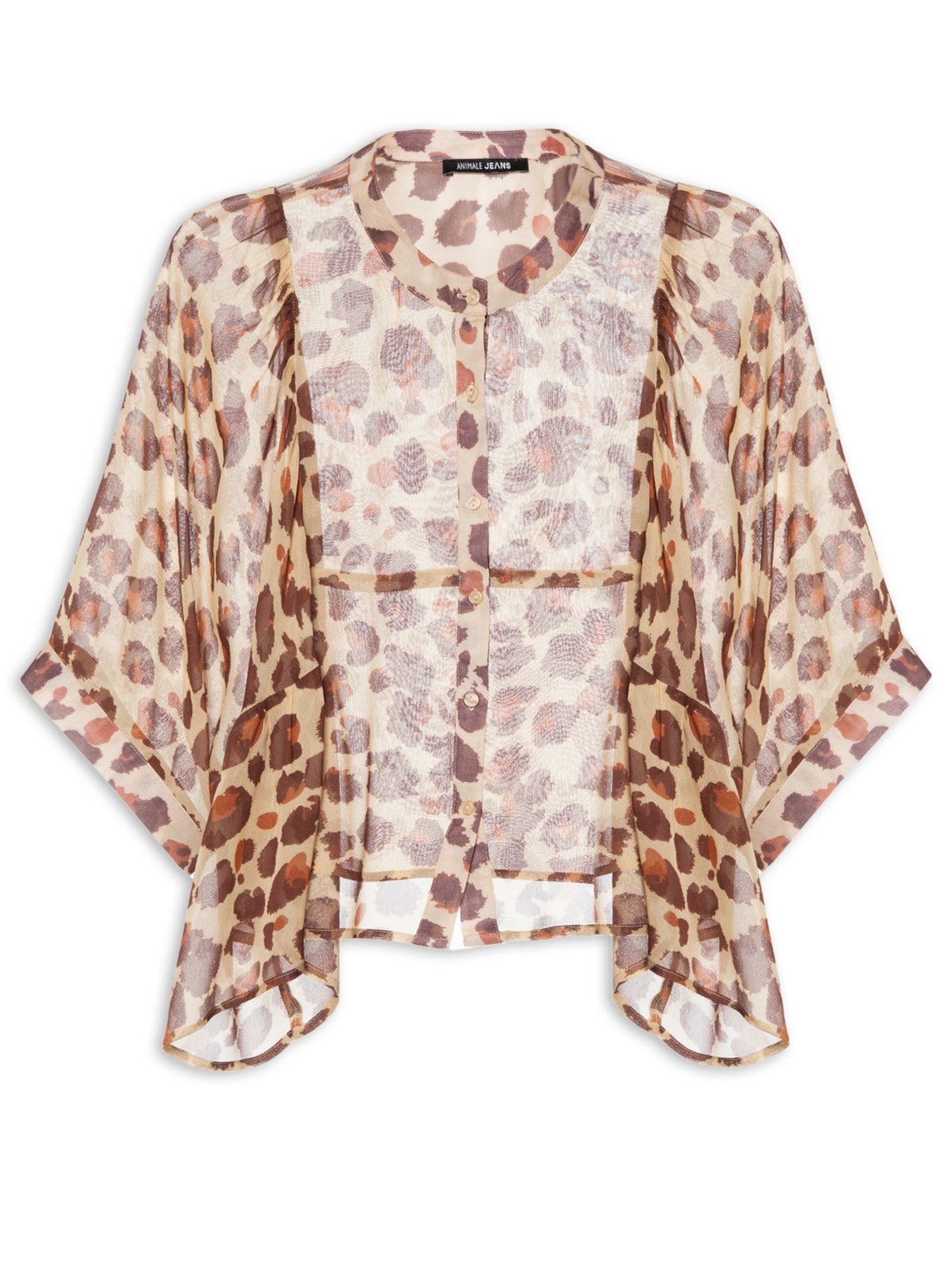 Blusa Feminina De Georgete estampa Onça Nanquim - Animal Print