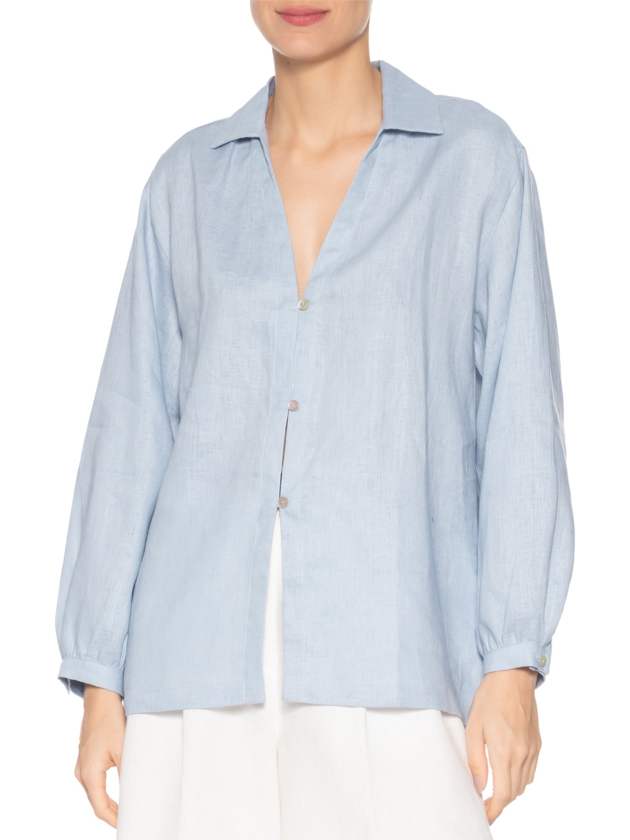 Blusa Feminina de Linho Azul Animale