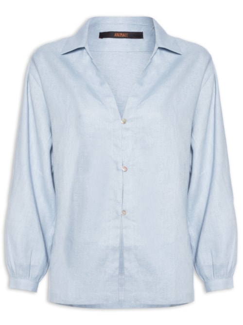 Blusa Feminina de Linho - Azul