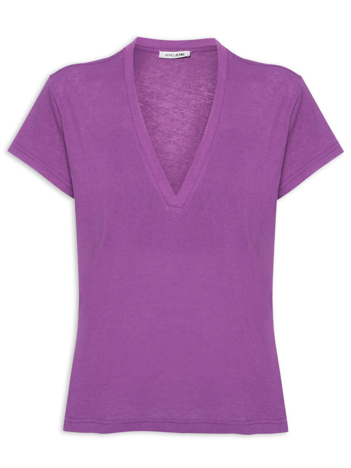 Blusa Feminina De Malha Básica Decote V - Roxo