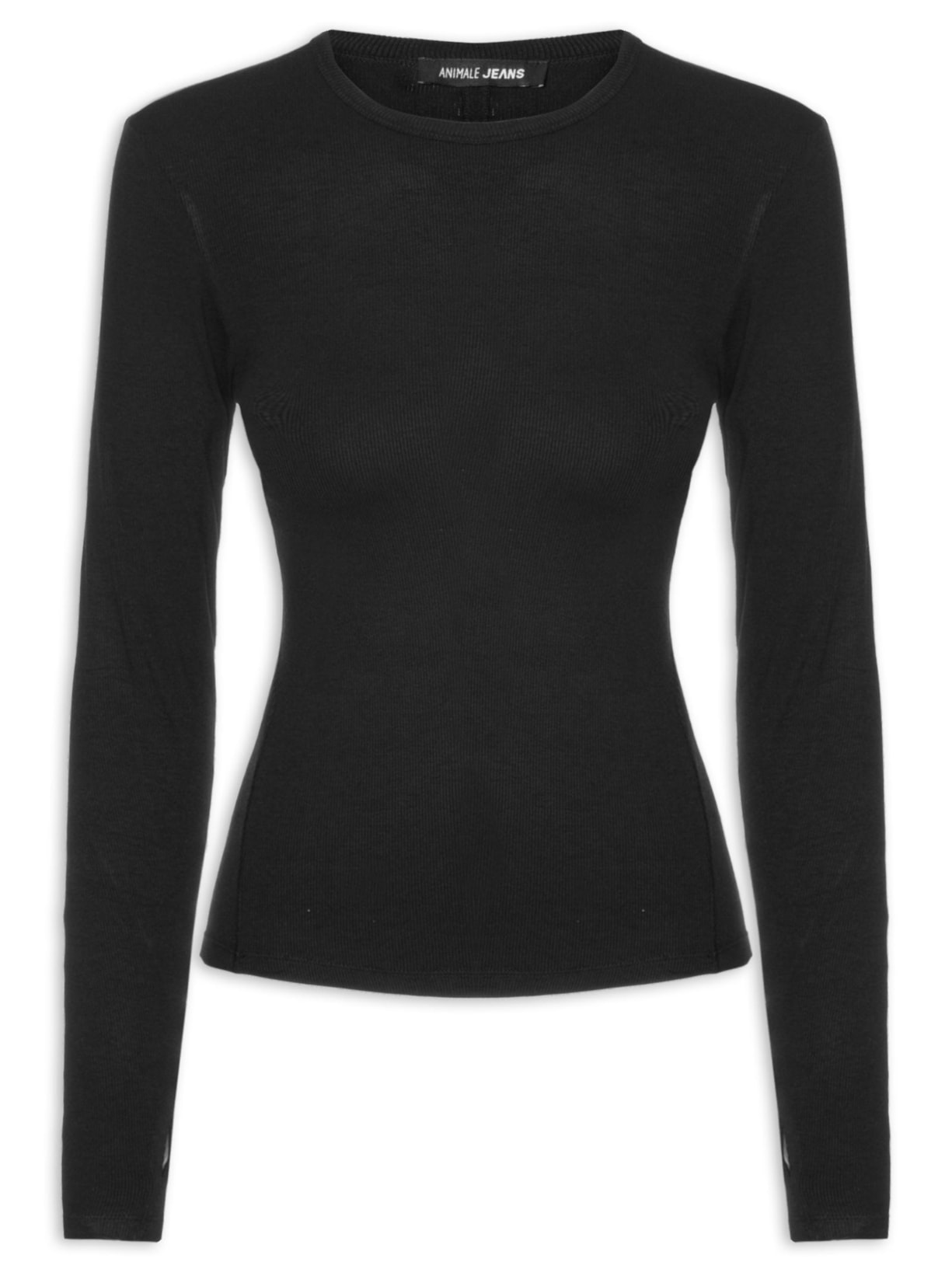 Blusa Feminina De Malha Básica Dedinho - Preto