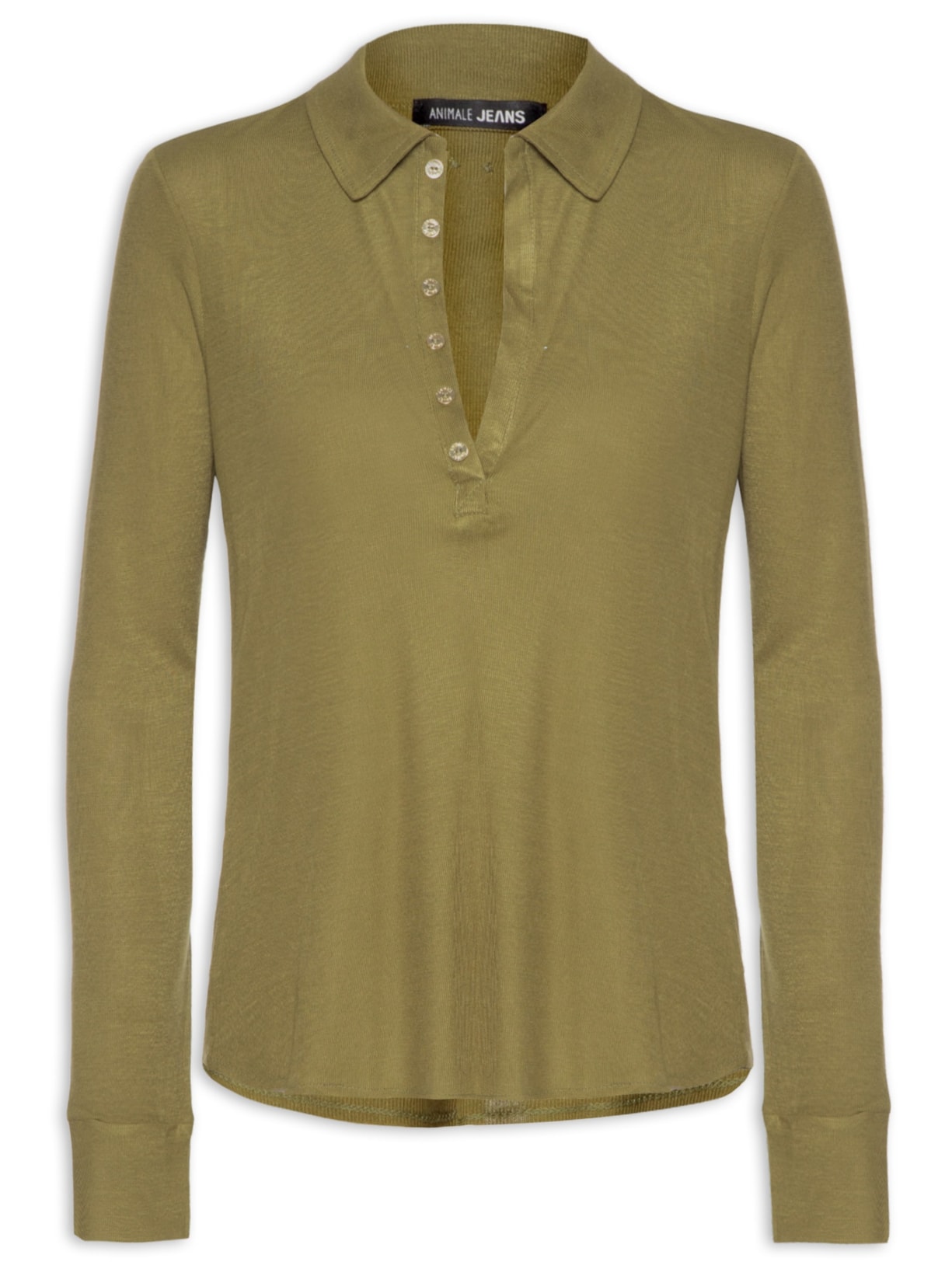 Blusa Feminina De Malha Com Vista De Botões - Verde