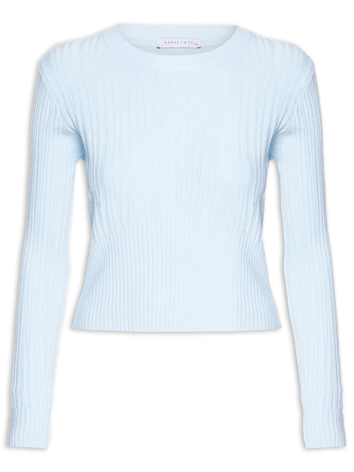 Blusa Feminina de Manga Longa em Tricot - Azul