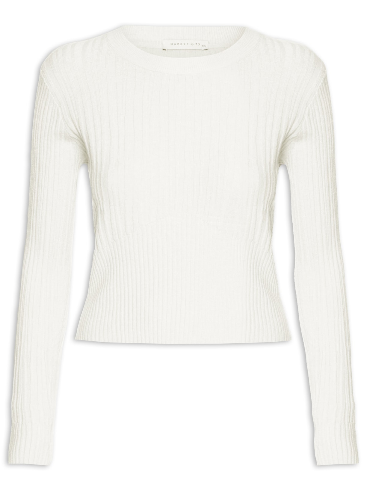Blusa Feminina de Manga Longa em Tricot - Off White