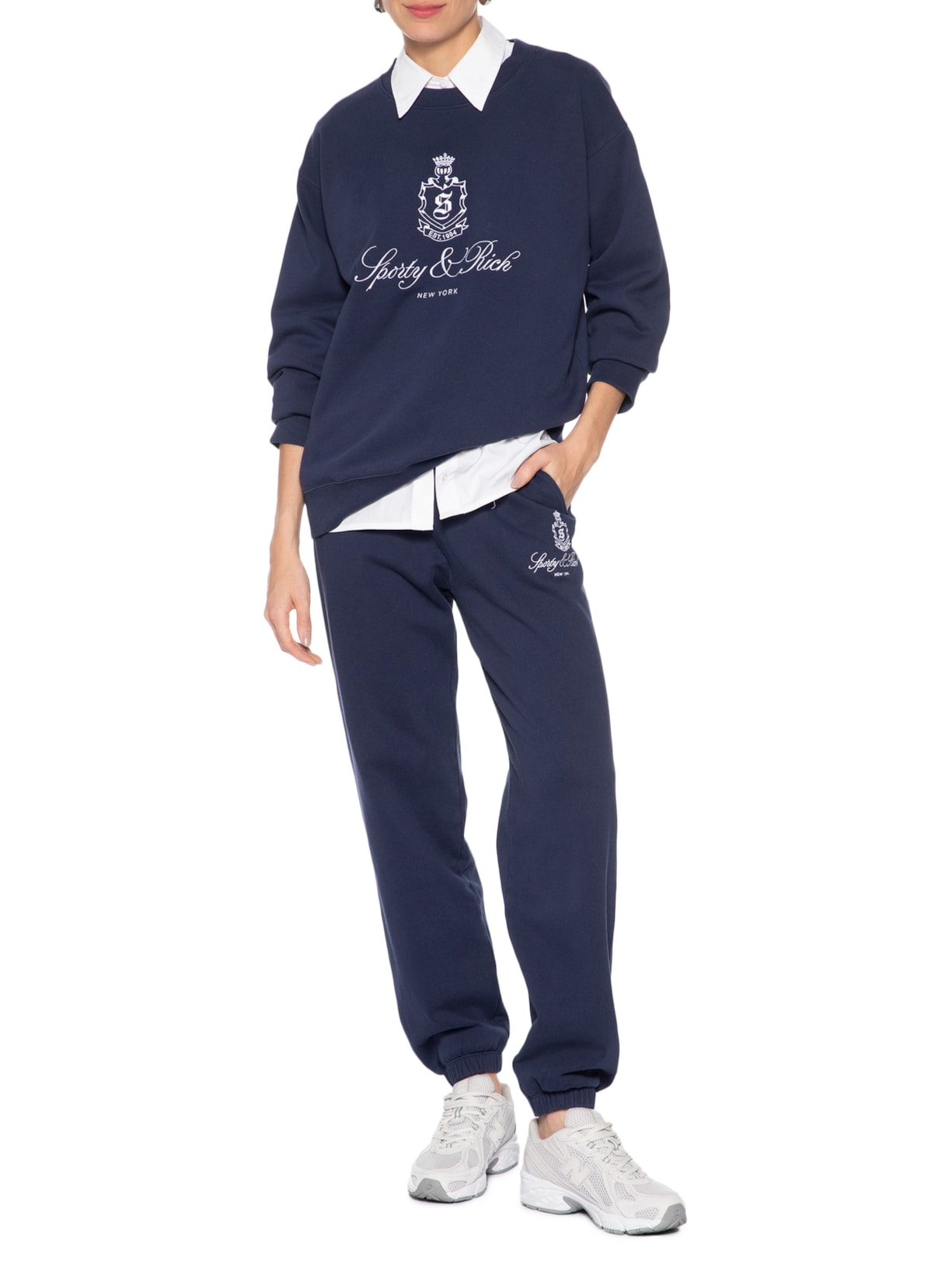 Blusa Feminina De Moletom Vendome Embroidered Crewneck Azul Sporty & Rich