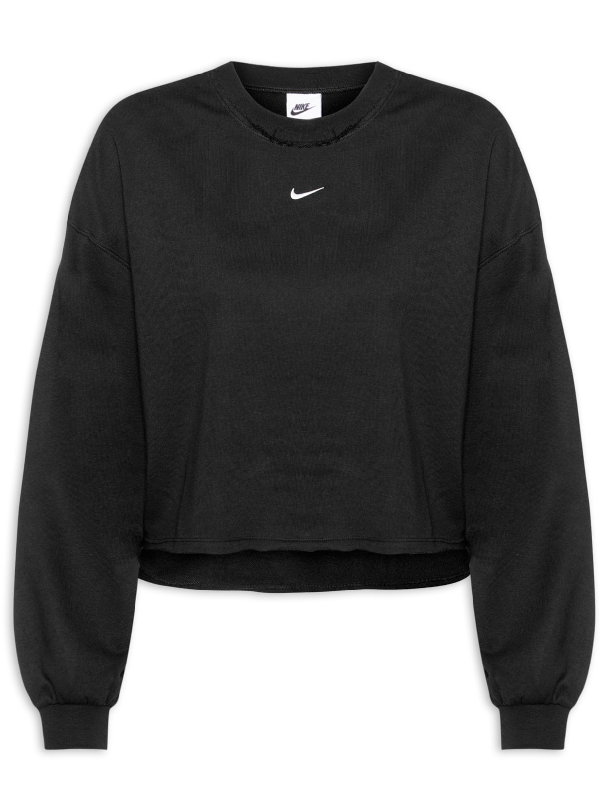 Blusa Feminina De Moletom W NSW NK Chill FT Crew - Preto