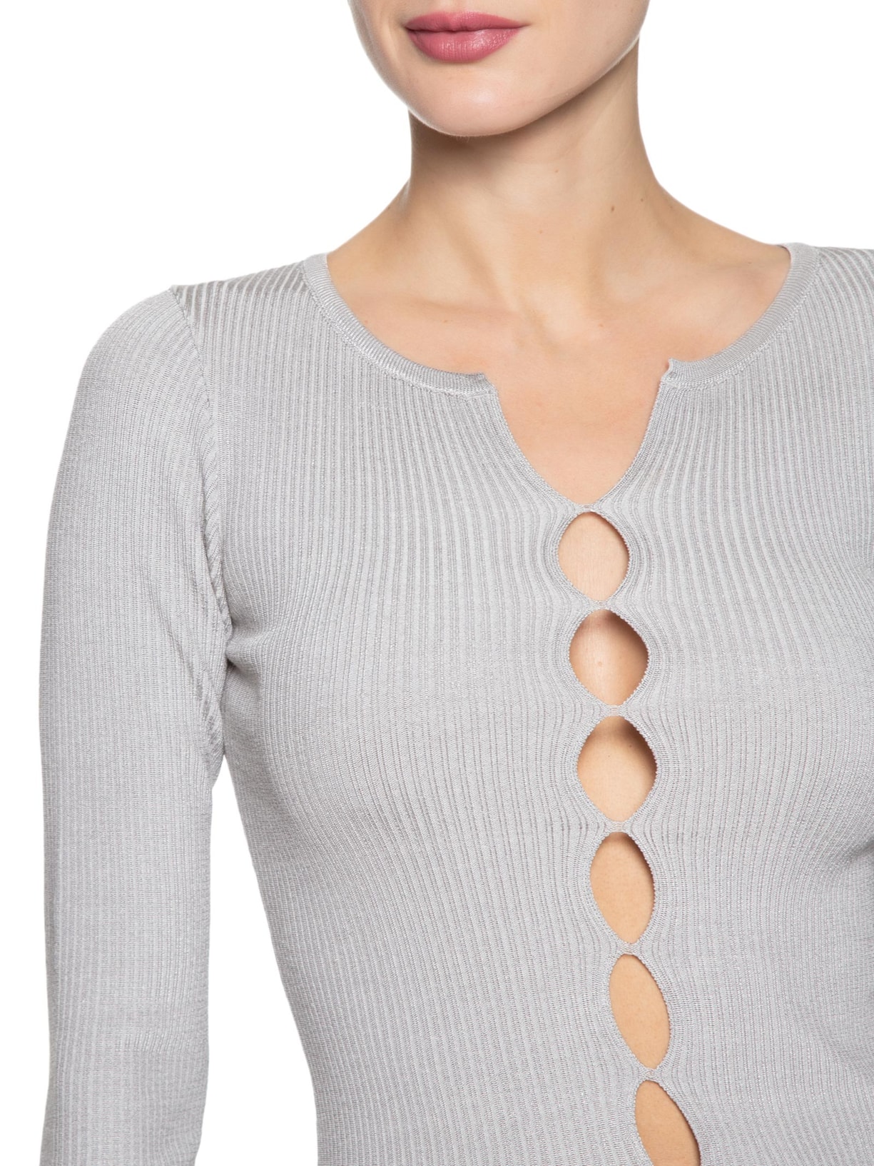 Blusa Feminina De Tricot Aberturas Frente Cinza  Animale Jeans