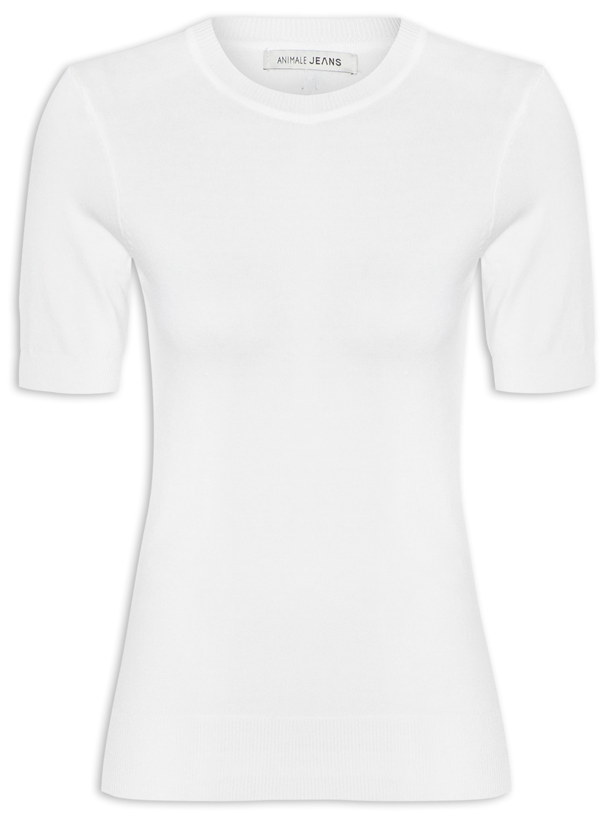 Blusa Feminina De Tricot Básica Decote Redondo - Branco