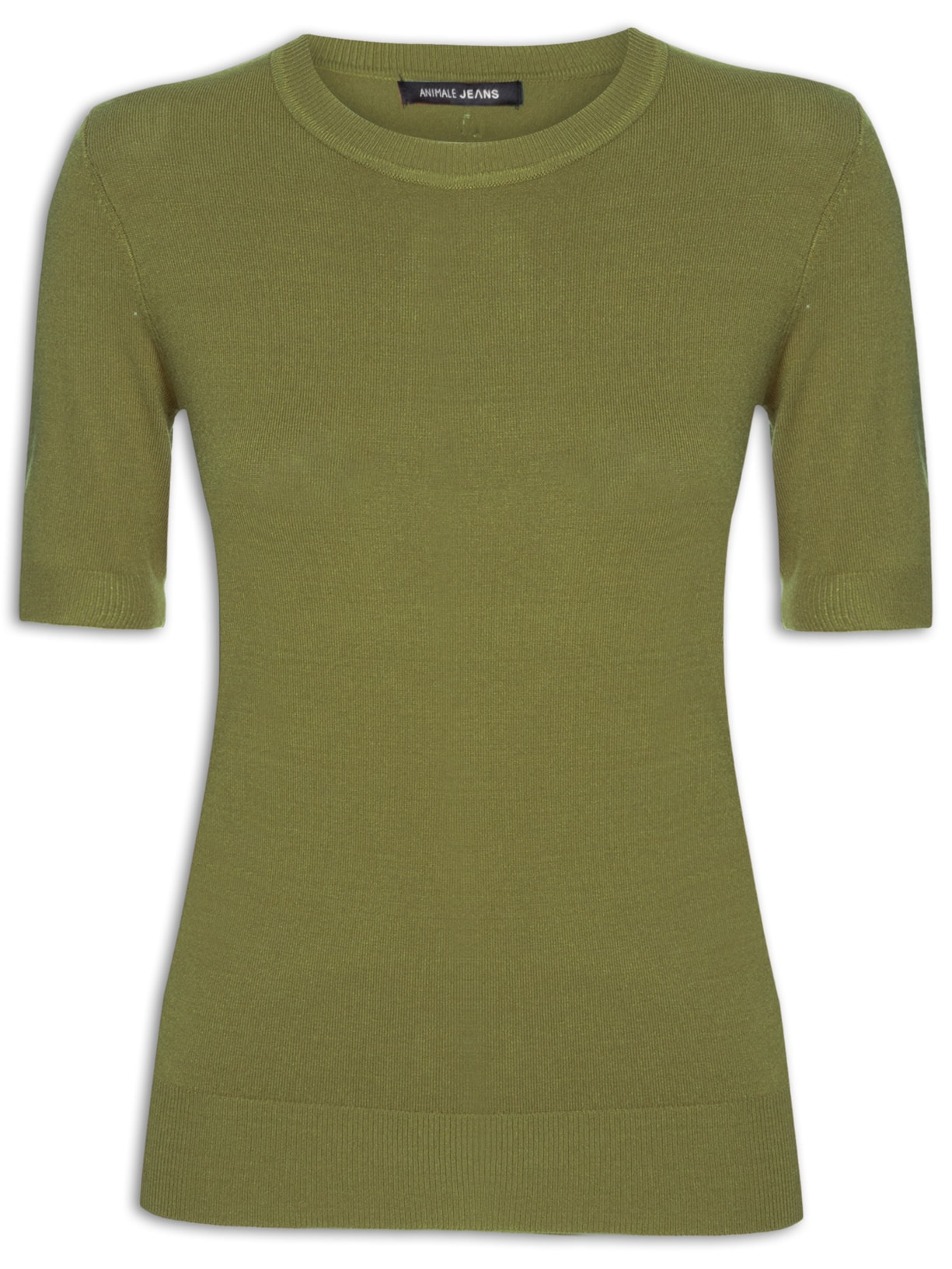 Blusa Feminina De Tricot Básica Decote Redondo - Verde